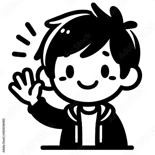 Boy Saying Salaam/Hello | Wave Gesture