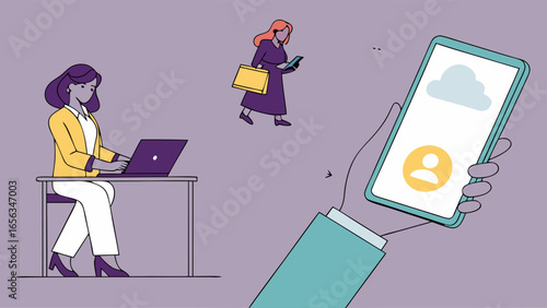 Modern Smartphone Displaying Cloud Icon and User Profile.