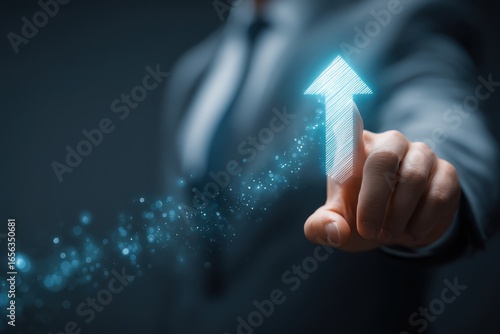 Up skill and personal development concept. employee pointing arrow to upskill or reskill, kill training, education, learning, ability, knowledge and competency for digital transformation