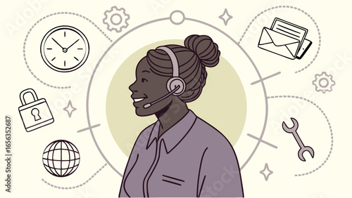 Smiling Customer Service Representative with Headset 4.