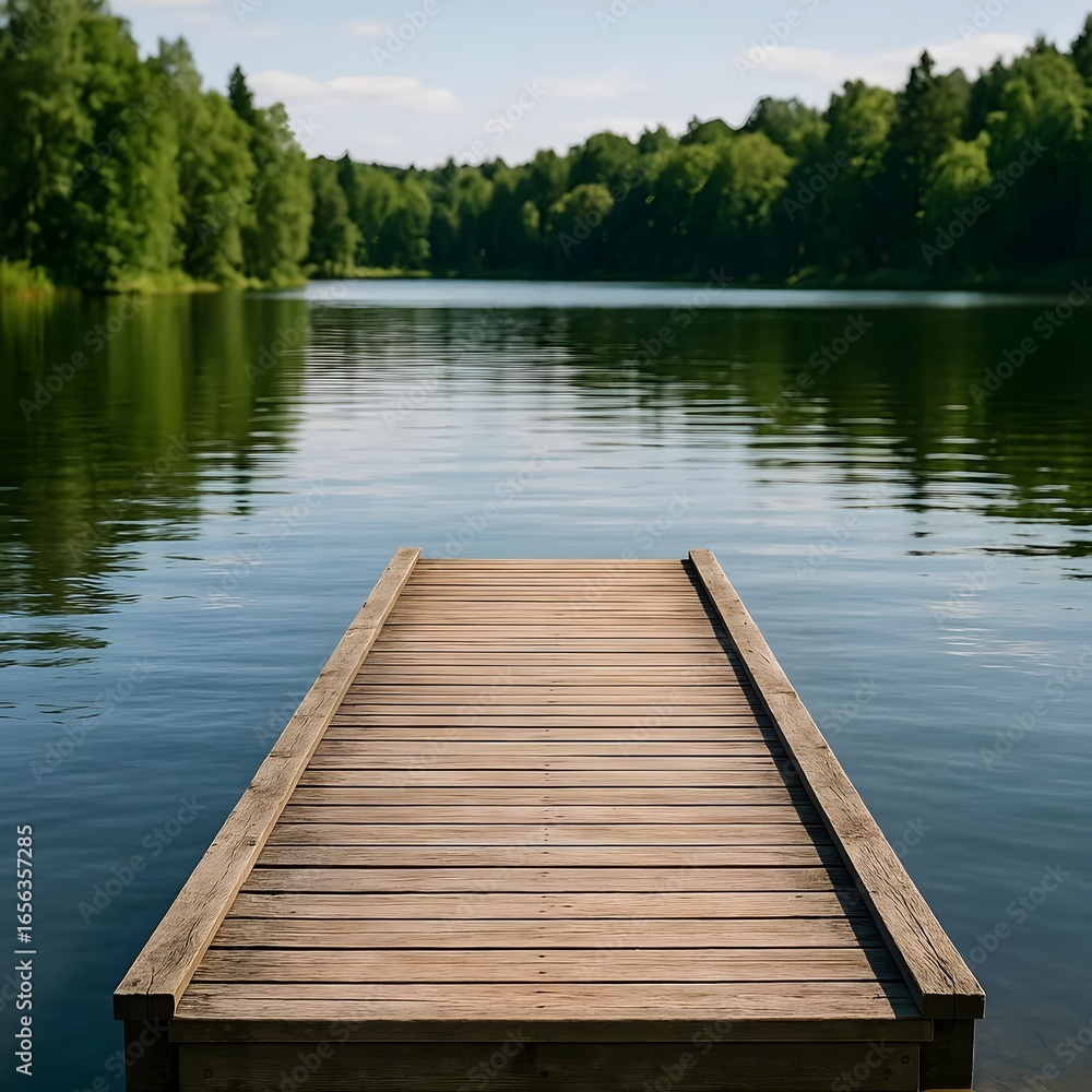 Fototapeta premium wooden pier on lake