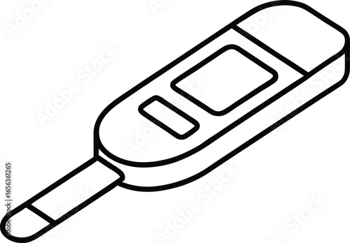 Blood Glucose Meter Flat Lay Medical Device on White Background Vector Illustration