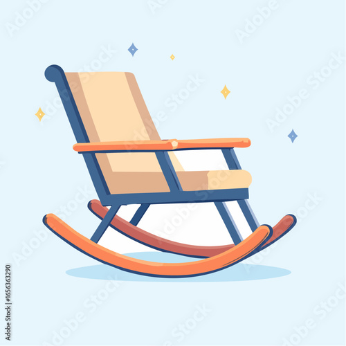 Pastel Rocking Chair Illustration