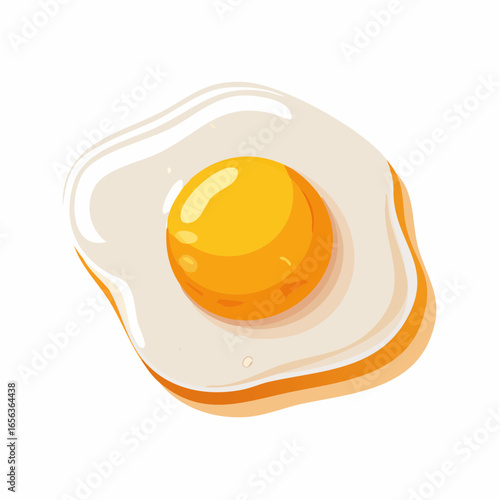 Fried Egg Illustration On White Background