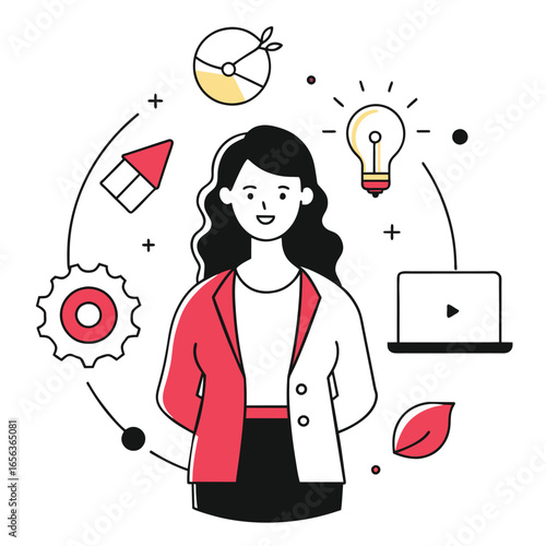 curiosity business illustration of a woman