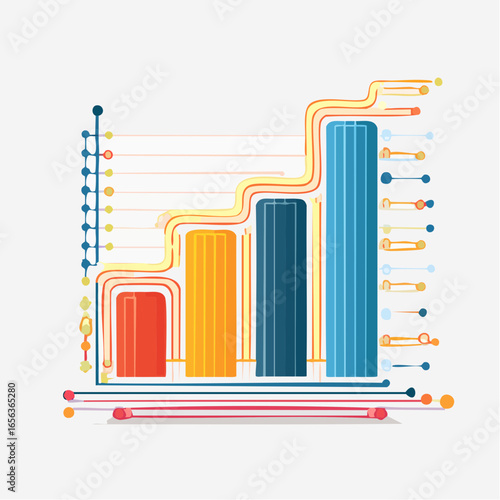 Colorful Business Graph Showing Growth