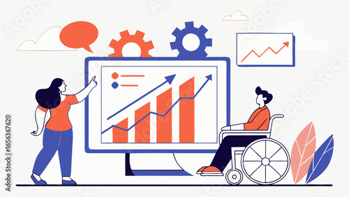 Business Presentation with Person in Wheelchair.