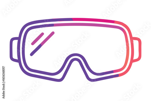 VR Headset Bold Vector Illustration - Futuristic Virtual Reality Tech Icon