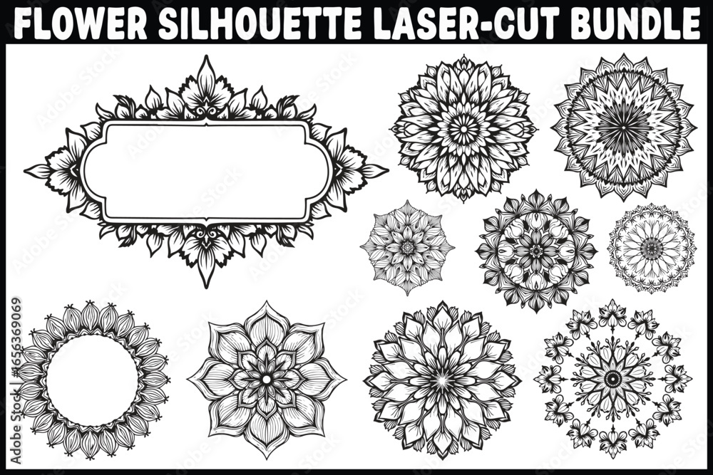 Obraz premium Intricate Flower Pattern SVG Bundle