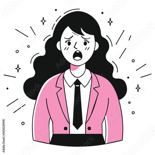 Angry Businesswoman Expressing Frustration