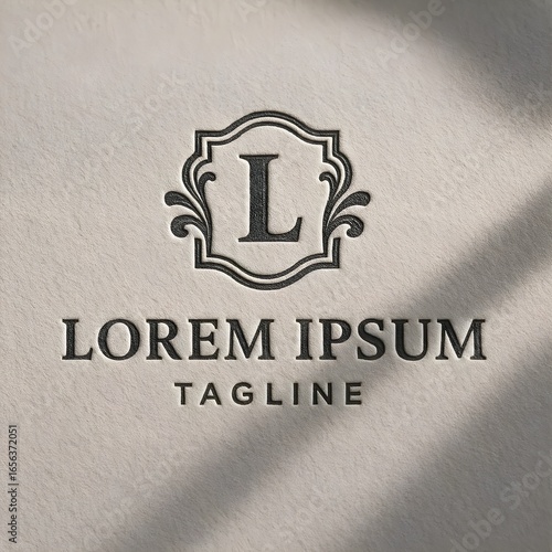 Embossed logo mockup on paper for branding presentation