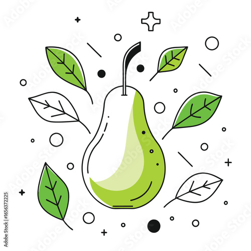 Fresh Pear Fruit Healthy Food Illustration