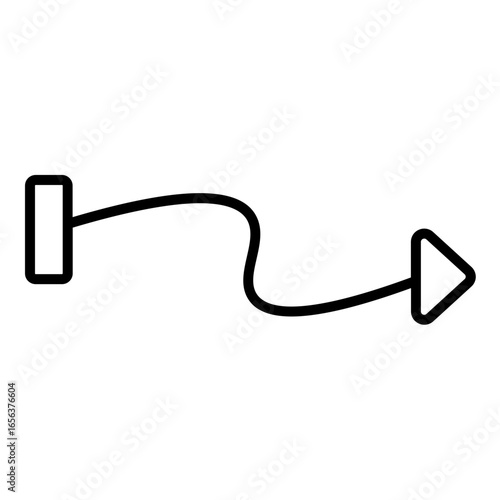 Clean outline icon tracing a brief, wavy path to a forward destination.