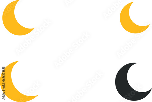 Crescent moon, lunar phase, night concept VECTOR