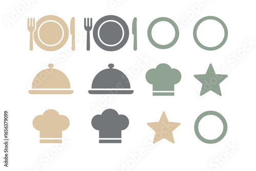 Restaurant Food Service Icons Set