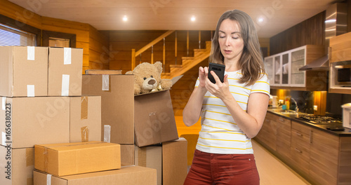 Woman checking phone during...