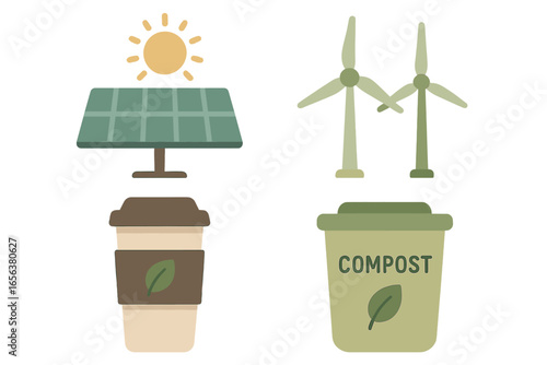 Renewable energy sources and composting concept