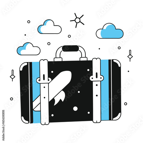 Travel Suitcase Tourism Vector Illustration