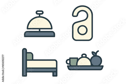 Hotel Service Flat Icons