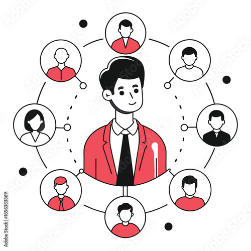   looking for friends business illustration man 