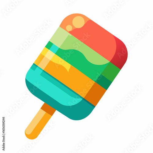 A Colorful Popsicle.  A Delicious Summer Treat