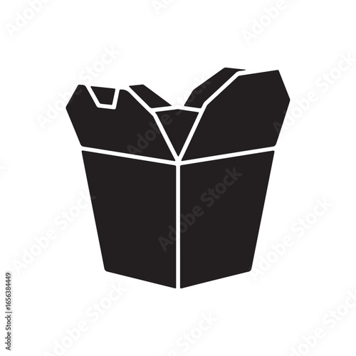 Simple Takeout Box Silhouette for Chinese Food and Restaurant Packaging Design