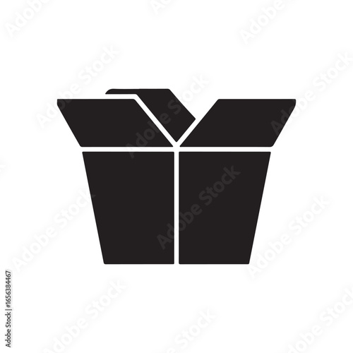 Simple Takeout Box Silhouette for Chinese Food and Restaurant Packaging Design