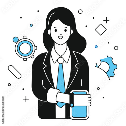  smartwatch business illustration of a woman 