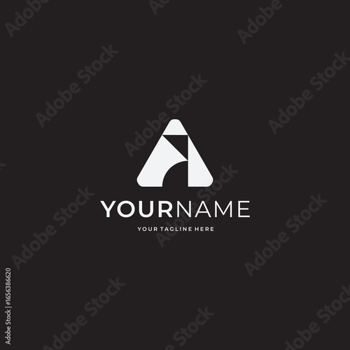 simple  and modern A law logo design template elements