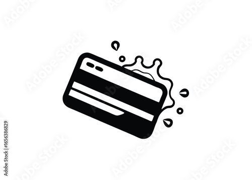 Vector art of black and icon of a credit card with payment symbols