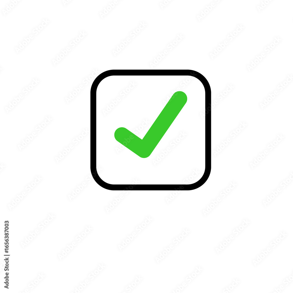 Green approved checkmark sign Green approved checkmark sign