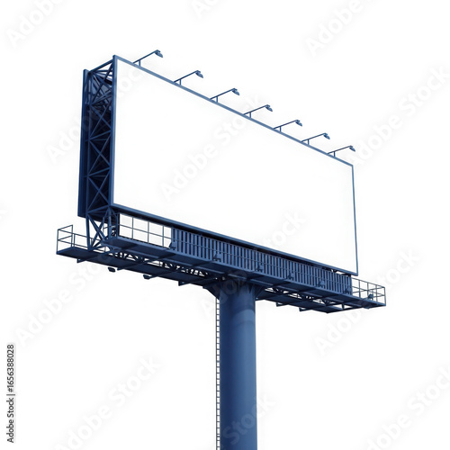 Blank billboard isolated on transparent background for advertising and marketing mockups
