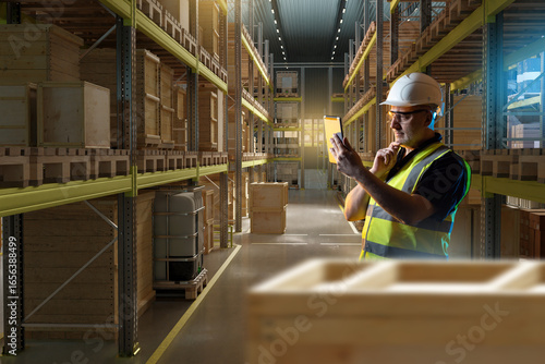 Man warehouse worker. Store...