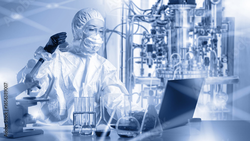 Woman laboratory assistant....