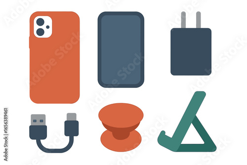 Modern Mobile Phone Accessories Set