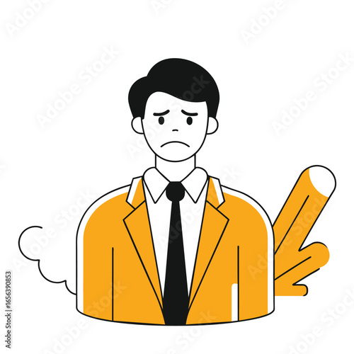  sadly angry business illustration of a man 
