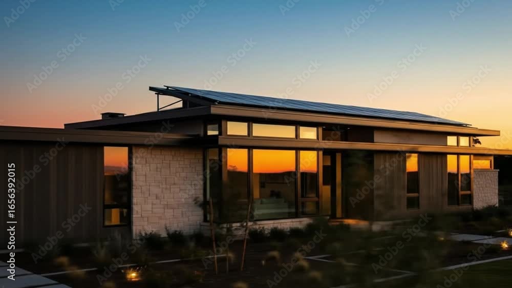 Modern Home at Sunset Modern Home at Sunset