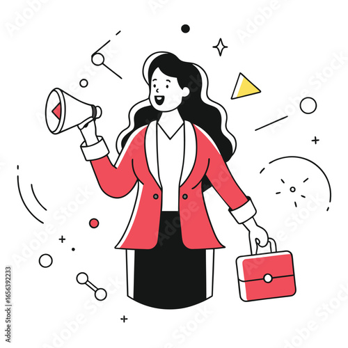 gossip business illustration of a woman