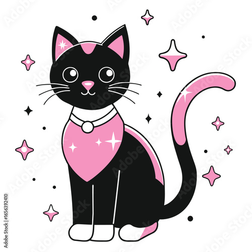 black cat with heart