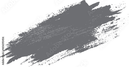 Distressed grunge brush stroke texture. Dark paint splash with rough surface. Abstract artistic brush stroke mark for overlays and decoration