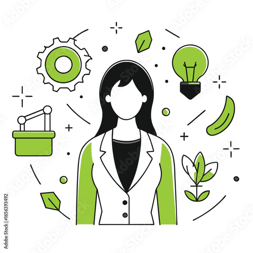 image preview business illustration of a woman  