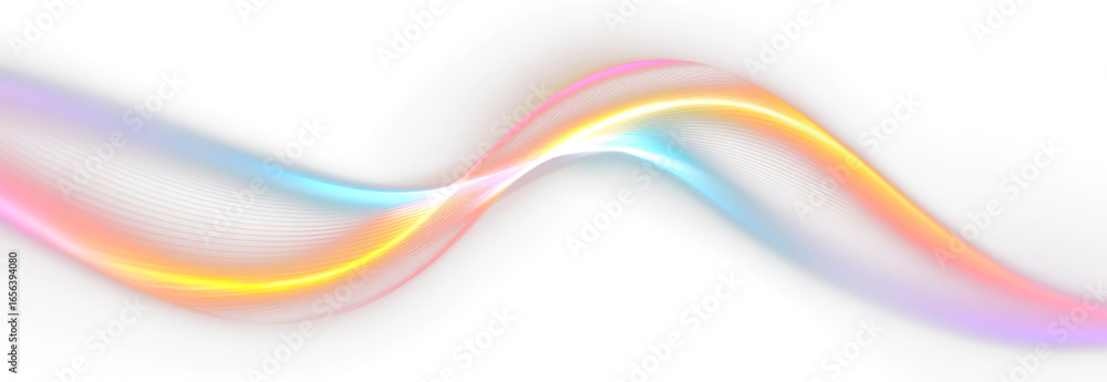 Fototapeta premium Colorful Futuristic Energy Light Abstract Motion Design Isolate on Transparent Background, cutout, png