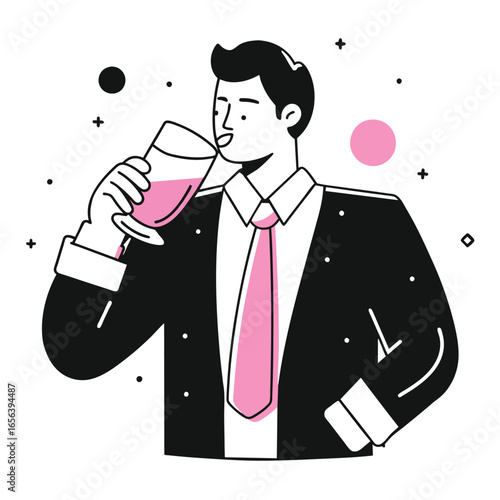businessman with a glass of champagne