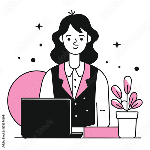 business woman with laptop