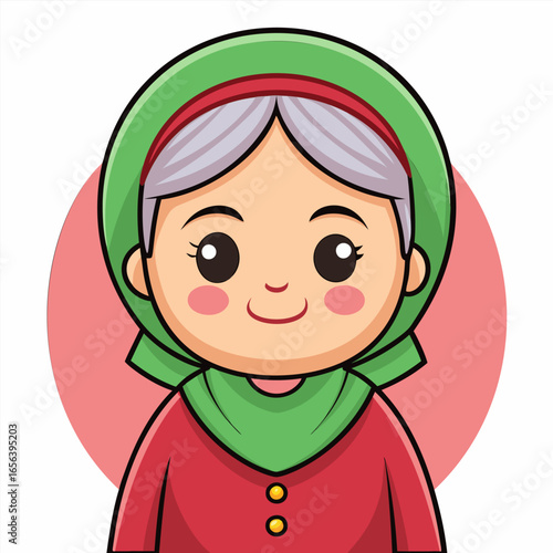Adorable Cartoon Grandmother Illustration