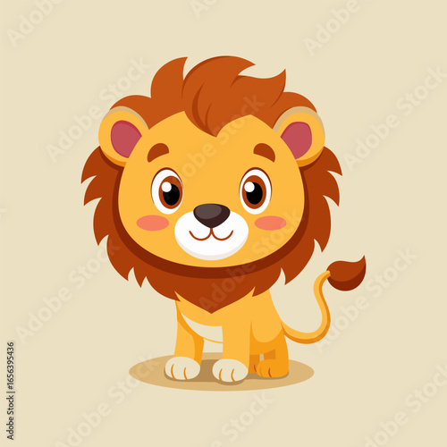 Adorable Cartoon Lion Illustration