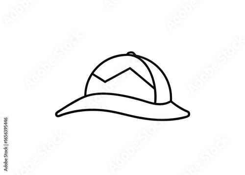 Vector art of safari pith helmet, a classic explorers headwear for adventure and travel