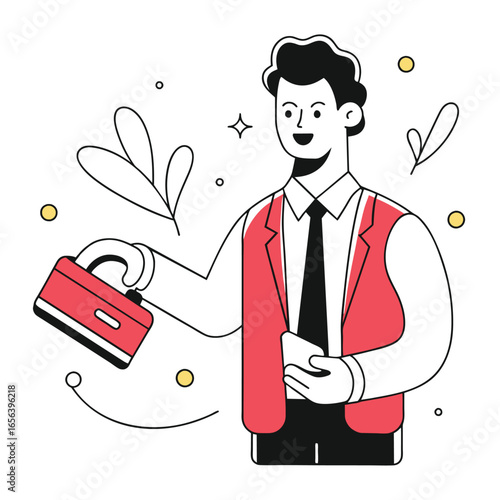contactless payment business illustration man