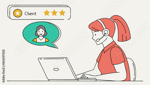 Customer Service Representative Responding to Client Feedback.
