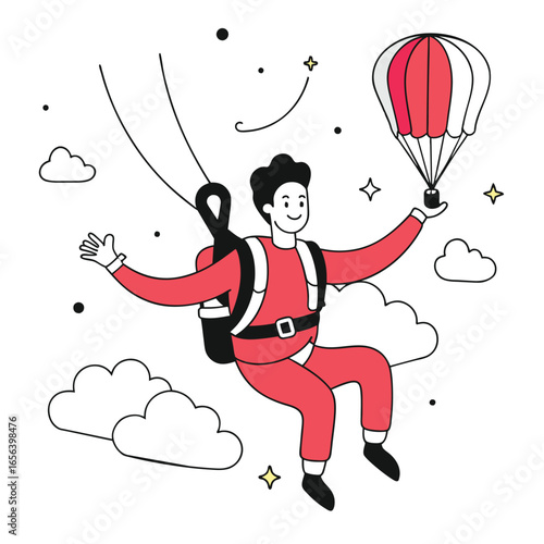 skydiving business illustration of a man